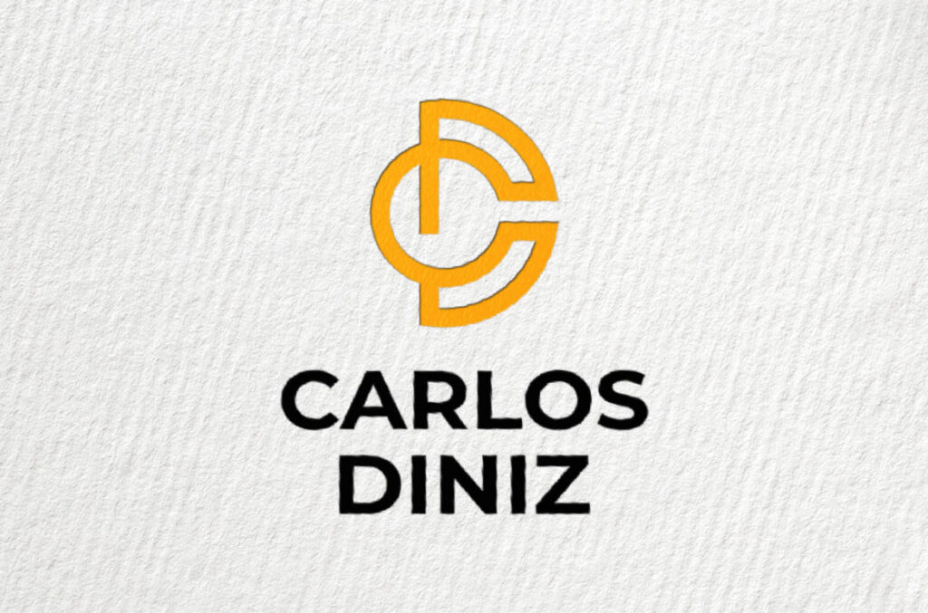 Carlos Diniz, logotipo em papel texturado