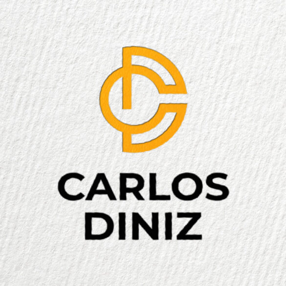 Carlos Diniz, logotipo em papel texturado
