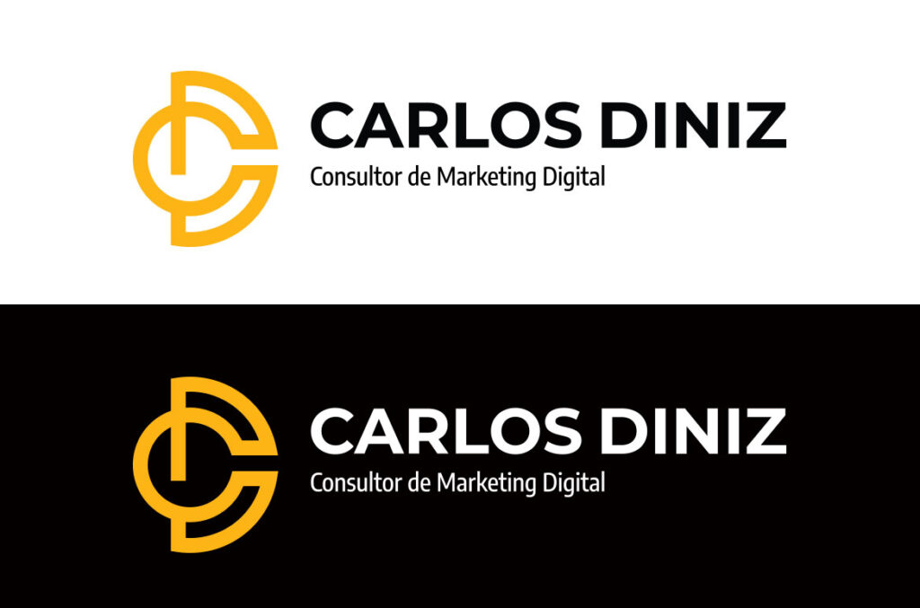 carlos diniz logos em fundos invertidos a branco ou a preto