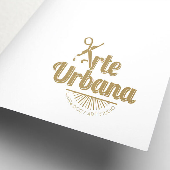 logo arte urbana em dourado